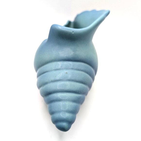 Vtg Van Briggle 9" Turquoise Conch Shell Fine Art Pottery Planter Signed EUC - Picture 5 of 7